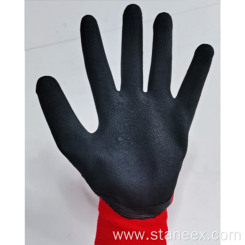 Industrial Polyester Latex Foam Coated Crinkle Safety Gloves